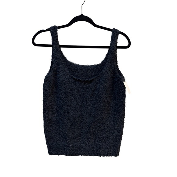 SKIMS Tops - SKIMS Cozy Knit Tank Black fuzzy soft onyx lounge Y2K 90s sz 2X/3X